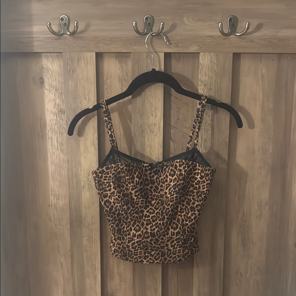 Edikted Leopard Print Bustier Camisole Top